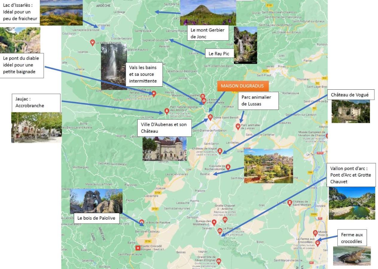 La Villa Des Papillons De Dugradus Aubenas Eksteriør billede